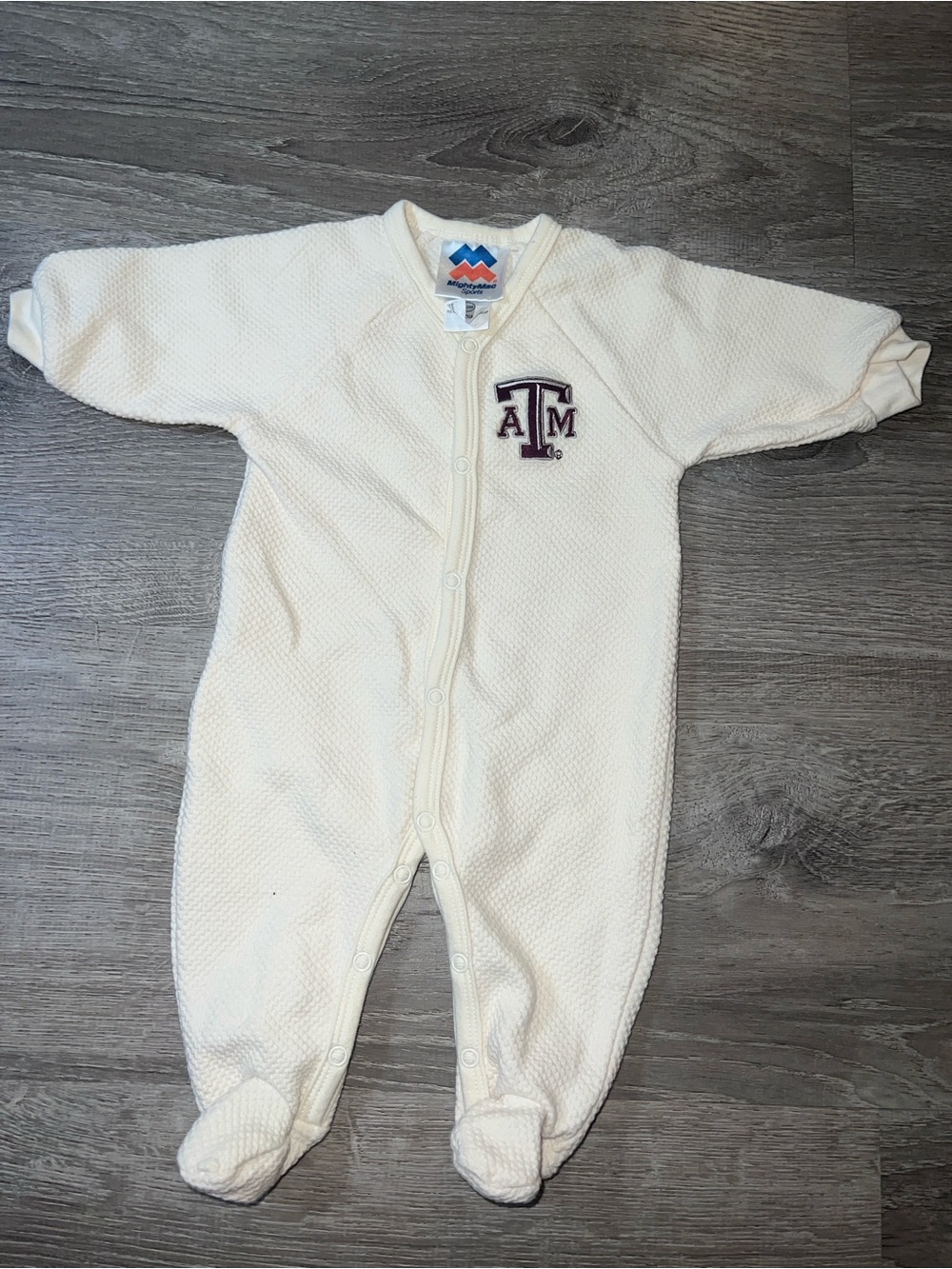 A&M Cream Baby One-Piece Footed Sleeper